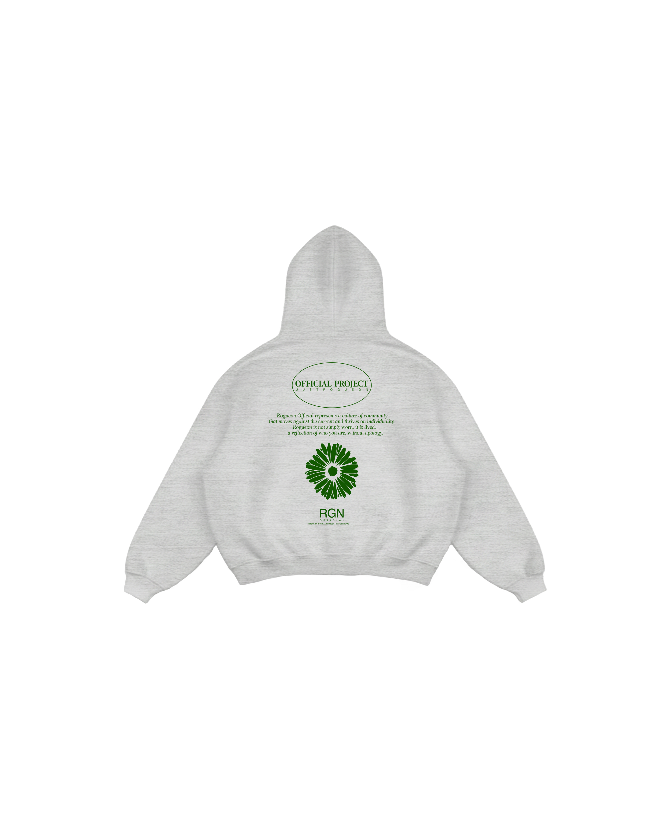 Grey project bloom hoodie Back